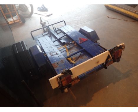 Light steel car trailer with ramps and lightboard