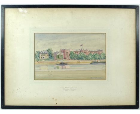 Paul Dahlen (German, 1881-1954): 'Royal Artillery Barracks, Weisbaden - Bierich, 1926-1929, watercolour, signed lower right, 