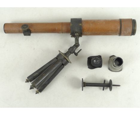 A Davon No.2 Field Micro-Telescope by F. Davidson & Co. London, Patent No. 13251-12, circa 1912, complete with tripod and len