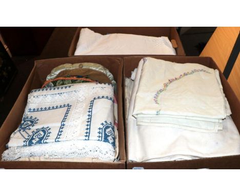 Assorted Mainly Circa 1930s and Later Silk, Cotton and Wool Embroidered Textiles, including cushion covers, teapot covers, wh