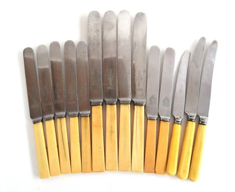 A part set of bone handled knives, 11 by Joseph Rogers & Sons (16)Provenance: from the estate of Elizabeth Pepys-Cockerell, w