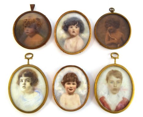 A group of six portrait miniatures of children (6)Provenance: from the estate of Elizabeth Pepys-Cockerell, whose husband Joh