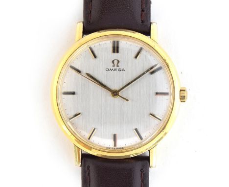 A GENTLEMAN'S STEEL AND GOLD FILLED OMEGA WRIST WATCH CIRCA 1963/64, REF 131015, SILVERED DIAL, BATON MARKERS, STRAIGHT HANDS