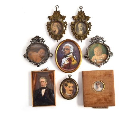 A group of eight portrait miniatures (8)Provenance: from the estate of Elizabeth Pepys-Cockerell, whose husband John was a de