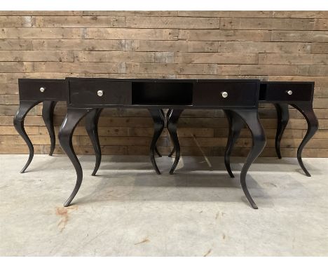 3 x rosewood console dressing tables, with two soft-close drawersDimensions: Height:&nbsp;81cm&nbsp; Length/Width:&nbsp;114cm