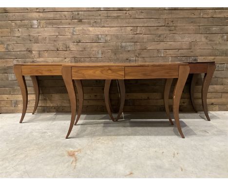 3 x walnut console dressing table with two soft-close drawersDimensions: Height:&nbsp;76cm&nbsp; Length/Width:&nbsp;123cm&nbs