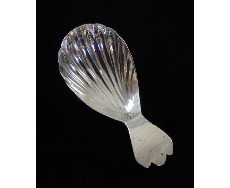 George III silver shell bowl caddy spoon, by Solomon Hougham, London, 1793,