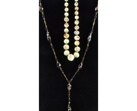 Two vintage Venetian glass bead necklaces