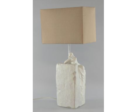Lladro lamp in the form of a young girl perched on a rock, 30cm Provenance:  Deceased estate - part of a large single owner c