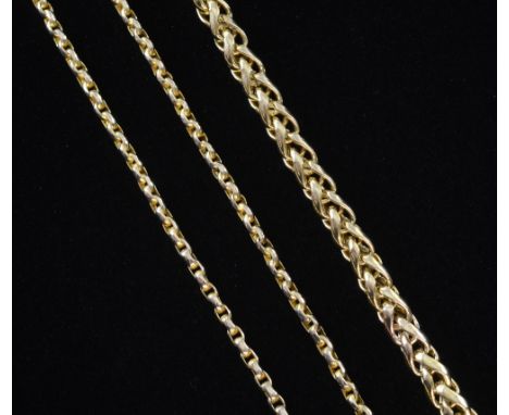 yellow gold Spiga link bracelet and a yellow metal belcher necklace both 9 ct  and a ladies' gold plated Tissot bracelet watc