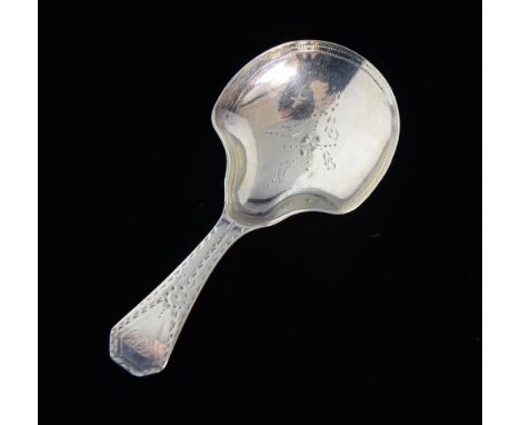 Silver George III caddy spoon by W.B. London, 1809,