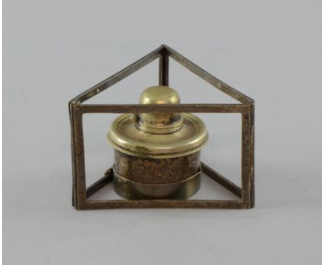 Edward VII silver folding night light holder with silver plated burner, by Asprey & Son, London, 1901,