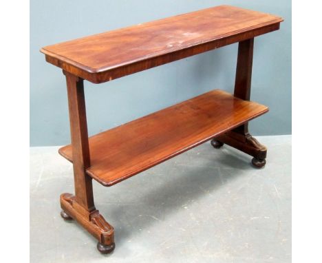 William IV mahogany buffet on twin end supports to bun feet 83cm x 114cm x 40cm