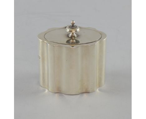 Edward VII silver serpentine tea caddy by Charles Boyton and Sons, London, 1908,