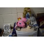 Box of assorted children's cuddly toys and dolls etc