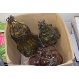 Box of assorted glass lampshades