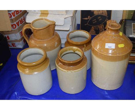 Quantity of assorted Irvin ware ceramic jars to include a rum jar by Creake &amp; Colby of Burnham