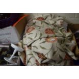Pair of large floral decorated curtains Each curtain 200 x 223 cm