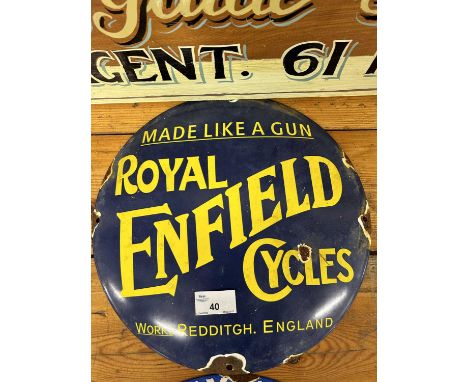 Royal Enfield Cycles enamel sign, width 30cm