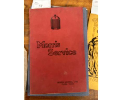 A Morris service booklet together with a Morris-Oxford light cars sales brochure.