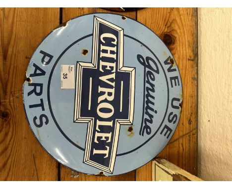 Chevrolet enamel sign, width approx 30cm