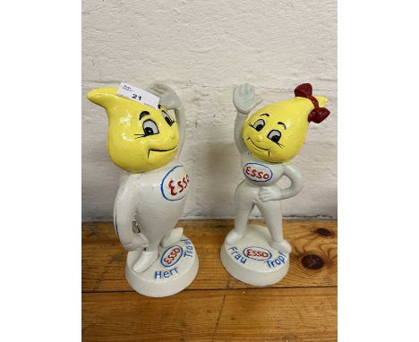 Two cast Esso Mr &amp; Mrs Drip money boxes, height 23cm