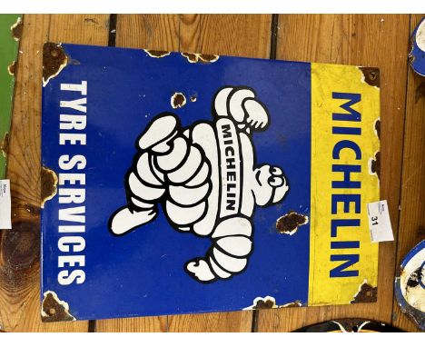 Michelin Tyre Services enamel sign, 30 x 22 cm