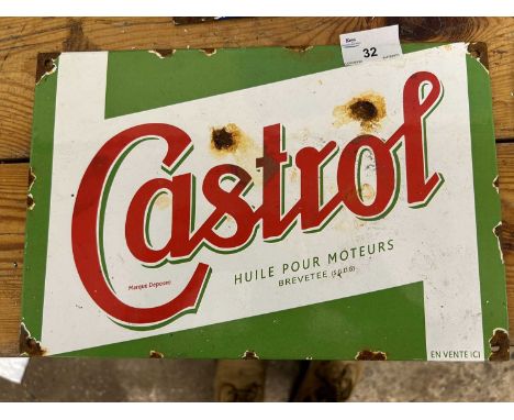 Castrol Oil enamel sign, 30 x 20 cm