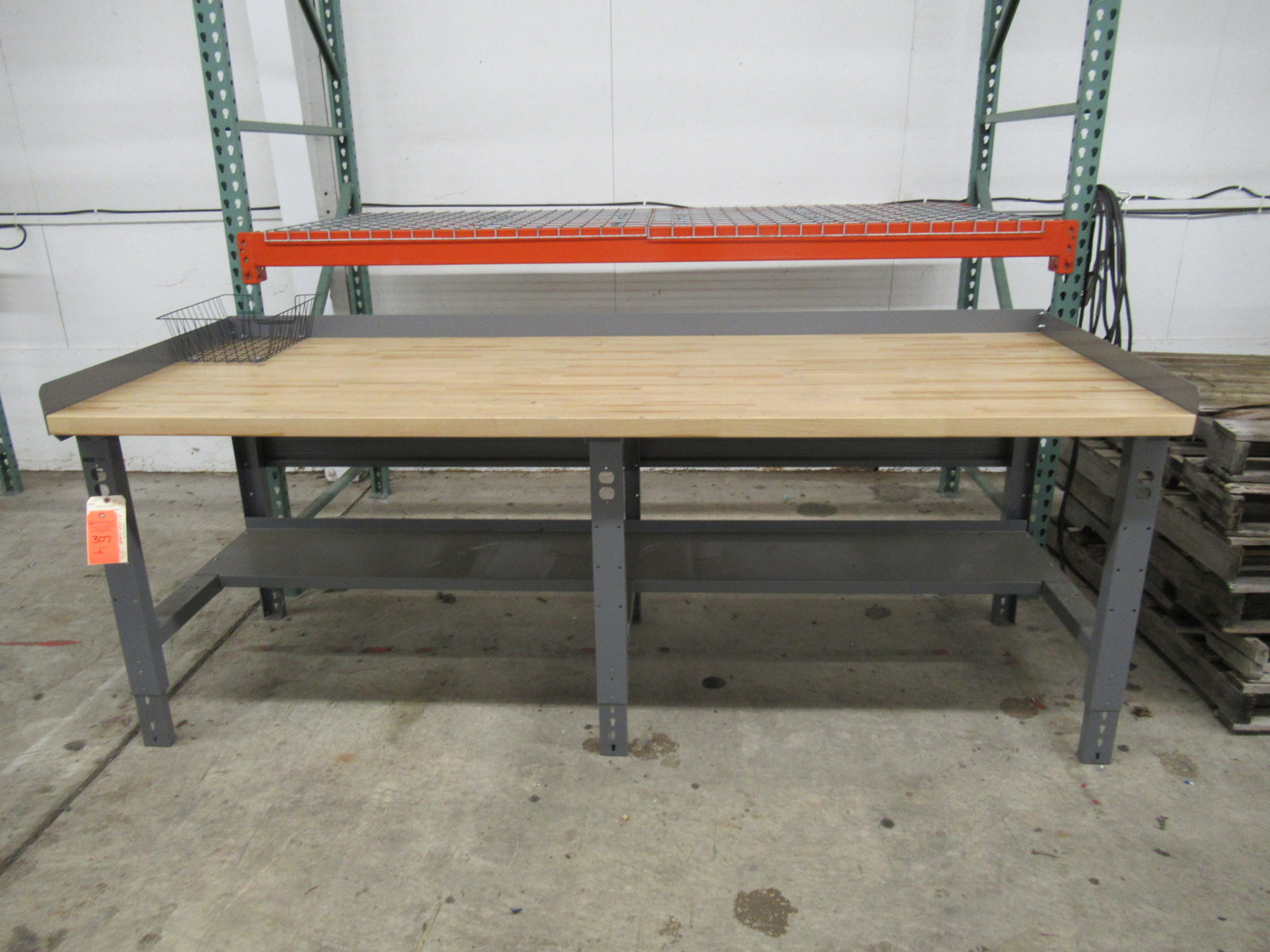 Uline Wood Top Industrial Packing Table. Approximately 96" x 36". This