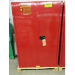 Uline H-1564M-R 45 Gallon Flammable Liquid Storage Cabinet & Contents