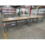 2 Uline H-1222-MSAP Industrial Packing Tables 96" x 36"