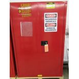 Uline H-1564M-R 45 Gallon Flammable Liquid Storage Cabinet & Contents