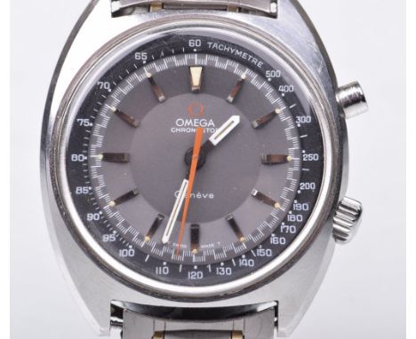 Omega: A Seamaster Chronostop stainless steel manual wind chronograph wristwatch, circa 1967The manual wind movement, black d