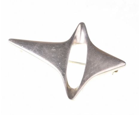Georg Jensen: A silver brooch, circa 1960Of abstract star form, with a pierced ellipse to the centre, no. 339, design by Henn