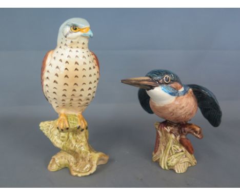 A Beswick Kingfisher model 2371 and a Beswick Kestrel no. 2316