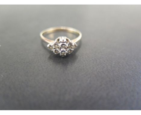 A diamond cluster ring - Tests as gold - Ring size N - Weight approx 1.9gms
Condition Report: Good - With light scratches - D