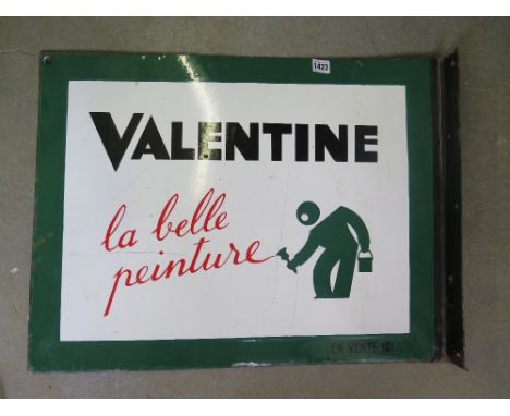 A French enamel double sided advertizing sign 50cm x 66cm - overall good, some slight wear