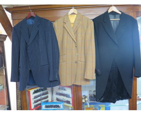 A Bladen lambs wool sports jacket - 42" chest, a Hackett wool pinstripe suit chest 42" trousers 36/34" waist - inside leg 31"