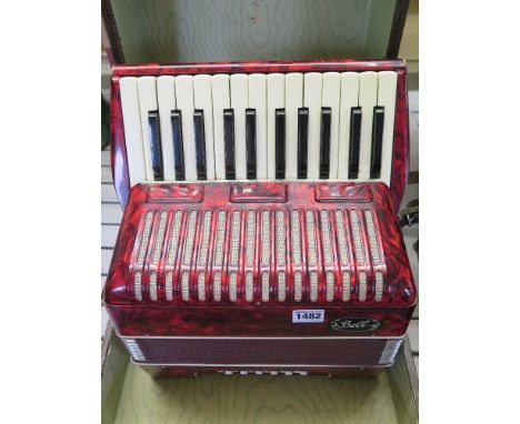 An early 20th century Bell twelve button piano accordion - in original case
Condition report: General usage and wear 