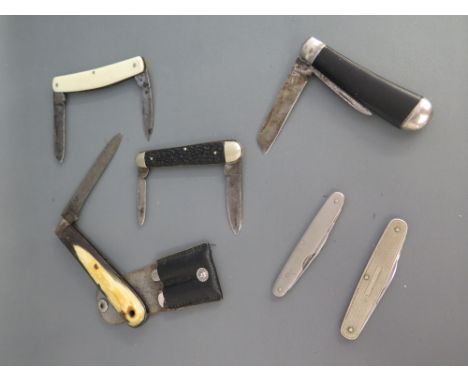 A collection of seven Penknives - all made in Sheffield to include a British Airways multi tool in its leather case and with 