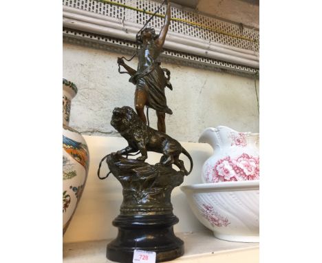 SPELTER FIGURE LAMP 72CM