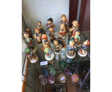 17 HUMMEL FIGURES AND TWO SWAROWSKI ANIMALS     C