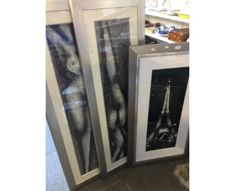 MODERN EIFFEL TOWER PRINT AND A PAIR MODERN PRINTS     T3