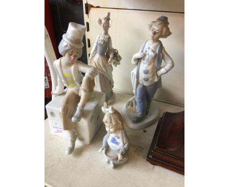 LLADRO FIGURE, TWO SPANISH FIGURES AND A NAO FIGURE