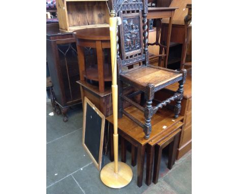 A RETRO LIGHT BEECH STANDARD LAMP