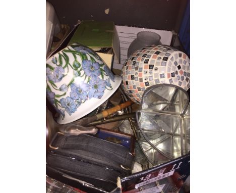 BOX INC. POTTERY VASES, BOWL, SET OF BOULES, SLIDE PROJECTOR