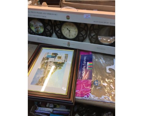 PICTURE AND CLOCK, MIRROR SET ETC.   T1