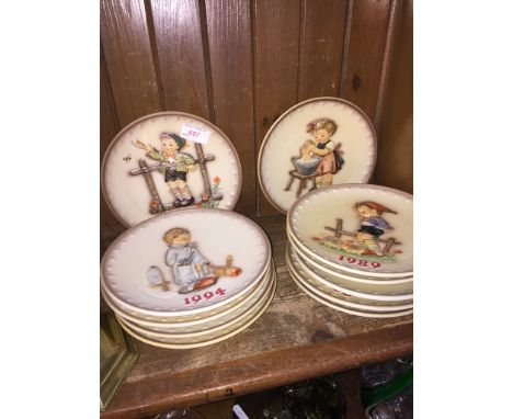 ELEVEN HUMMEL ANNUAL PLATE SERIES PLATES 1985 - 1995