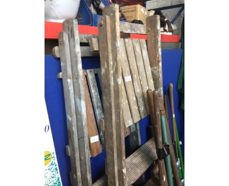 2 SETS OF WOODEN STEP LADDERS