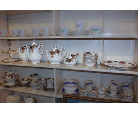 A Royal Albert porcelain Old Country Roses pattern tea and coffee service for twelve, together with various other tea wares c